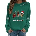 thumbnail image 4 of Ichuanyi Womens Christmas Long Sleeve Crewneck Sweatshirts Christmas Print Casual Pullover Cute Xmas Shirt Top, 4 of 5