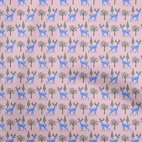 oneOone Georgette Viscose Light Pink Fabric Animal Quilting Supplies Print Sewing Fabric By The Yard 42 Inch Wide