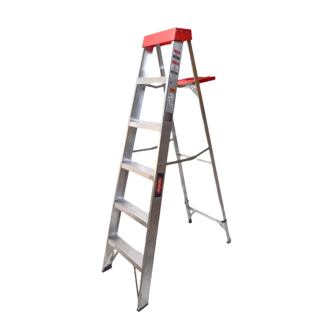 Escalera De Tijera Aluminio C/plataforma Akron 5 Escalones 77-12 150kg Akron Herramientas Escalera Tijera de Aluminio Tipo III