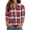 Wine03, variant on Women's 3/4 Sleeve V Neck Blouse Solid Color Work Casual Regular Collared Top with Button Closure for Office Business and Daily Casual Outfits