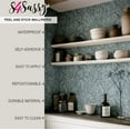 thumbnail image 4 of S4Sassy Peel & Stick Vinyl Wallpaper, Urban Chic Abstract Foliage Contact Paper Waterproof - Blue, 25"x120", Removable Modern Wall Covering for Home Decor in Bedrooms & Living, Renter Spaces, 4 of 9