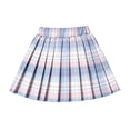 thumbnail image 2 of WOYY Girls Plaid Pleated School Skirt Casual Elastic Waist A Line Skirt, Blue, Sizes 5-16, 2 of 3