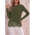 thumbnail image 4 of PRETTYGARDEN Women's Lace Patchwork Long Sleeve Shirts | Soft Casual Tops,Irregular Asymmetrical Hem,Crew Neck Thermal Blouses,Loose Fit Layer Tee,Fashion Fall Winter Daily Wear, 4 of 10