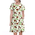 thumbnail image 1 of Balery Cute Bear Vestidos sueltos de manga corta para mujer, vestidos de verano 2025, vestidos casuales de corte A con vuelo., 1 of 6