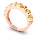 thumbnail image 2 of 1.53 ctw Wedding Band for Women - 14K Rose Gold Yellow Moissanite Stackable Eternity Ring, 2 of 6