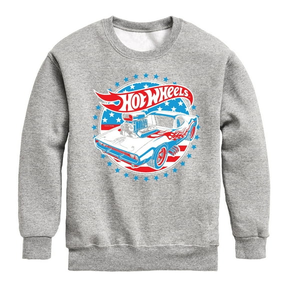 Hot Wheels - Red, White and Blue Muscle Car - Toddler And Youth Crewneck Fleece Sweatshirt