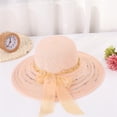 thumbnail image 2 of Bbyeadc Women's Roll Up Foldable Straw Sun Hat with Chain & Bow, UPF 50+ Wide Brim, Packable Summer Travel Beach Hat,Pink (One Size), 2 of 5