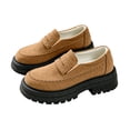 thumbnail image 2 of Fall Winter Women Chunky Platform Loafers, Faux Suede Buckle Slip‑On Shoes, Lug Sole Casual Shoes, 2 of 8