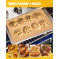 thumbnail image 4 of 154PCs Paper Liners Compatible with Emeril Lagasse 26QT Extra Large Air Fryer Toaster Oven Accessories,100PCs Unbleached Parchment Paper,50PCs Disposable Liners with Holes, 4PCs Reusable Baking Mats, 4 of 7