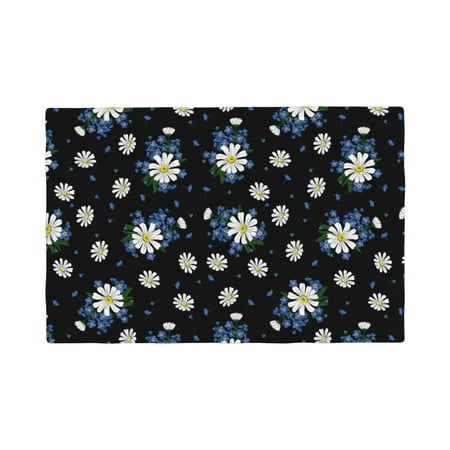 

Placemats Set Of 4 / 6 Blue White Daisies Flowers Placemats For Dining Table Indoor/Outdoors Heat Resistant Washable Placemats 18 X 12