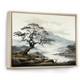 thumbnail image 2 of Designart Large Tree Natural framed wall art, Grey Minimalism Tree Ink euphony , Trees framed wall art decor, Grey Traditional Natural framed wall art, 40x30 inches Natural brown color Frame, 2 of 5