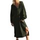thumbnail image 5 of Vestido largo con capucha de mezcla de algodón Cremallera lateral Traje de vacaciones básico de corte holgado para mujer, 5 of 8