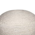 thumbnail image 3 of Ox Bay Amanda Striped Nautical Jute Hand-Woven Indoor Ottoman Pouf, Bleach/ Navy, 18" x 18" x 18", 3 of 5