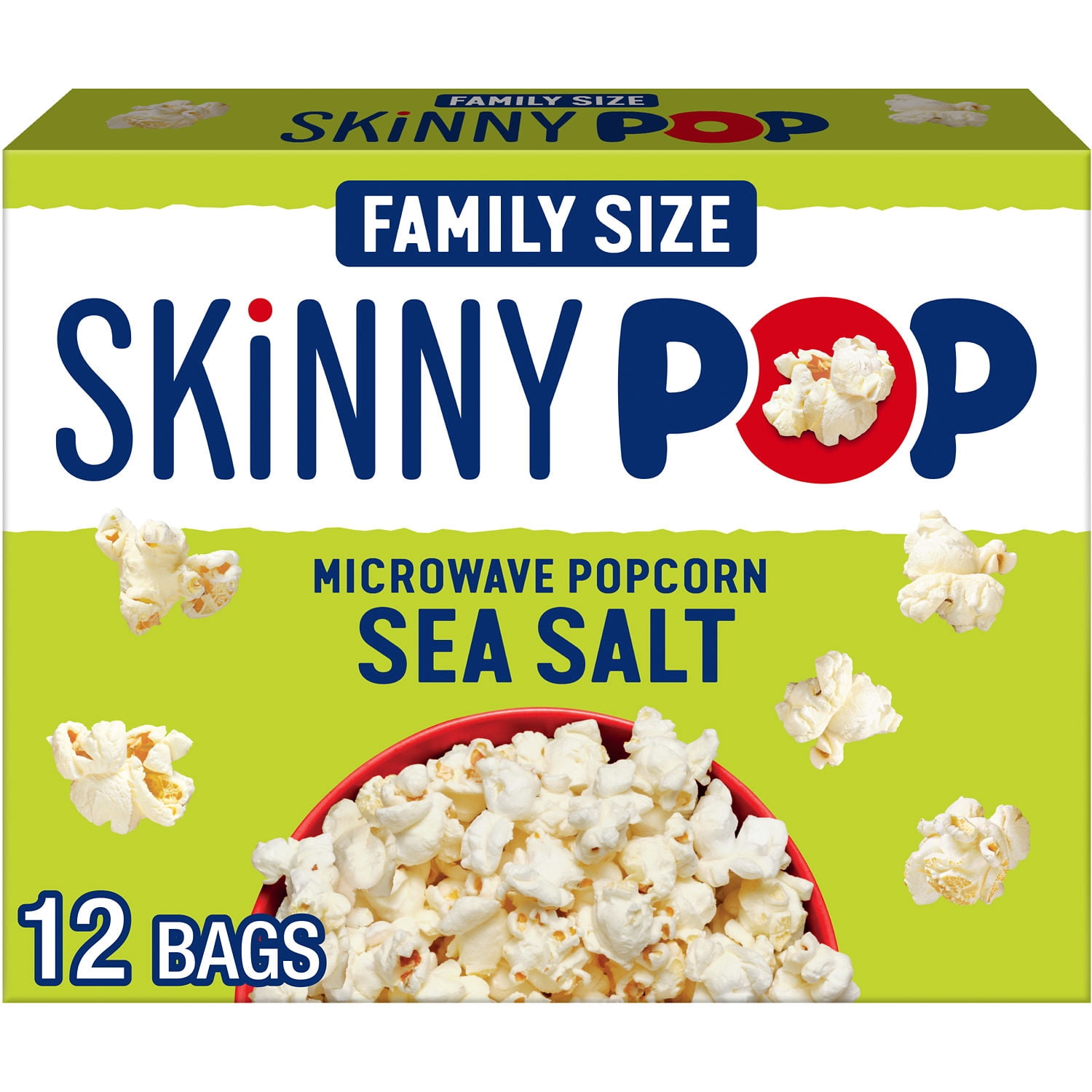 (3 pack) SkinnyPop Sea Salt, Gluten Free Microwave Popcorn Bags, 2.8 oz (12 Count)