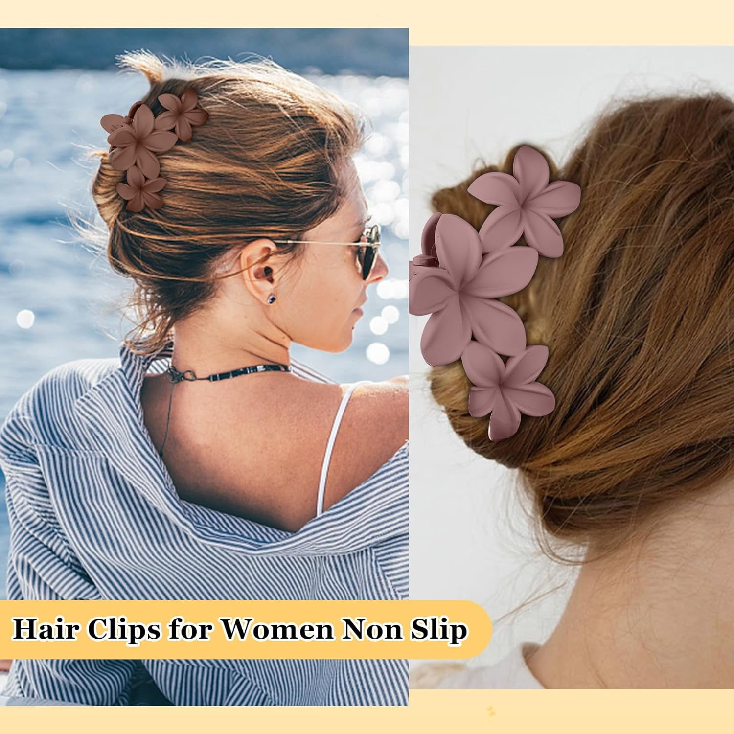 WX 4 Pcs Large Matte Non-Slip Claw Hair Clips for Thick Hair - Strong Hold Jaw Clips and Accessories for Women & Girls