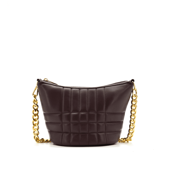 LIKE DREAMS Women's Vegan Leather Detachable Strap Eleni Quilted Crossbody Top Handle Bag, Oak Brown