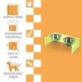 thumbnail image 7 of THE LICKER STORE Keaton 7.5" Medium/Large Modern Acrylic Rectangular Elevated Pet Feeder with 54oz 2-Stainless Steel Bowls, Green/Chrome, DBL2001G, 7 of 7