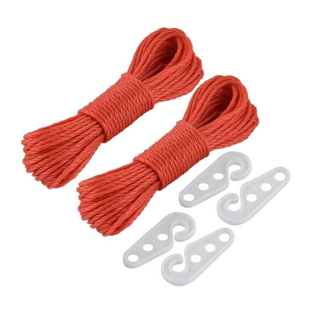 Laundry Outdoor Nylon Hanging Clothes Rope Line Clothesline Red 10m Length