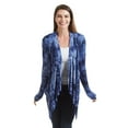 thumbnail image 4 of Made by Johnny Women's Off-Duty Open Front Tie Dye Cardigan M NAVY, 4 of 6