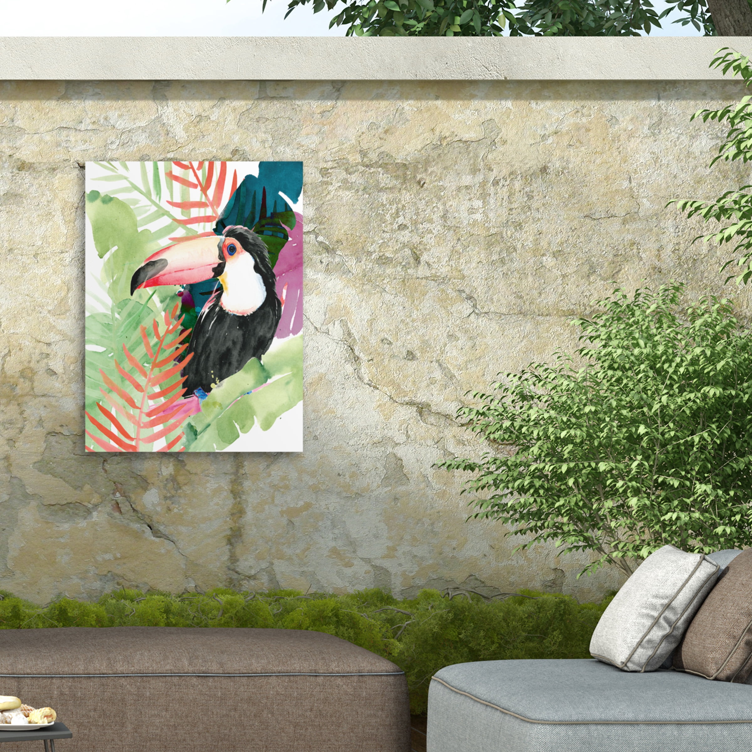 Jennifer Paxton Parker 'Toucan Palms I' Outdoor Canvas 47x35