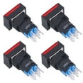 thumbnail image 4 of 25Pcs Micro Squares Push Button Switch ABS Brass Self Locking Switches with Light 16mm 12V Red, 4 of 14