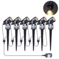 thumbnail image 2 of Landscape Lighting, Extendable Garden Lights 6 Pack 12V Low Voltage LED Metal Landscape Pathway Lights IP65 Waterproof Electric Outdoor Spotlights for Driveway Yard Lawn Trees, 2 of 9
