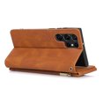 thumbnail image 3 of Feishell Wallet Case Fit for Samsung Galaxy S22 Ultra 5G,Drop Protection PU Leather Zipper Pocket Magnetic Clasp Flip Holder ID Credit Card Slots Ultra Thin Phone Cover with Wrist Strap,Brown, 3 of 15