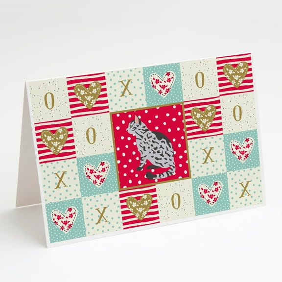 Serengeti Cat Love Greeting Cards and Envelopes Pack of 8