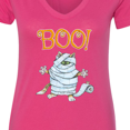 thumbnail image 4 of Inktastic Boo with Mummy Cat Women's V-Neck T-Shirt, 4 of 5