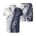 thumbnail image 4 of PEASKJP Vacation Outfits for Men Short Sleeve Tee and Track Shorts Set with Pockets,Navy L, 4 of 5