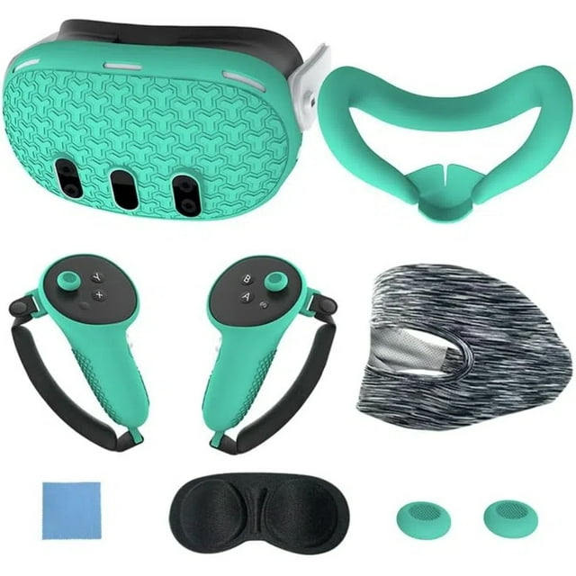 VR Accessories Set For Meta Quest 3, Includes 7 Pcs: Protective Face Cover, Controller Grips, Headset Cover, Lens Protector, And Shell Cover