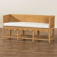 thumbnail image 4 of bali & pari Seranay Bohemian Scallop Light Honey Rattan Accent Bench, 4 of 11