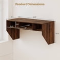 thumbnail image 3 of Costway Wall-Mounted Computer Desk Home Office Floating Study Table with Spacious Tabletop Rustic Brown, 3 of 10