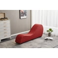 thumbnail image 4 of uhome Yoga, Étirements, Relaxation Salon Moderne en Simili Cuir Chaise Longue Courbée, Rouge, 4 of 4