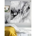 thumbnail image 3 of Abstract Art Marble Texture Sheer Curtains for Living Room Bedroom, Light-filtering Sheer Curtain, Black Grey Gradient Modern Art Rod Pocket Voile Window Treatment Drapes, 52’’Wx63’’L, 2 Panels Set, 3 of 7