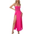 thumbnail image 2 of Fankiway Robe Aguichant Slim à Armatures Ceinturée Fendue Sans Bretelles Robe de Plage Grande Taille, 2 of 7