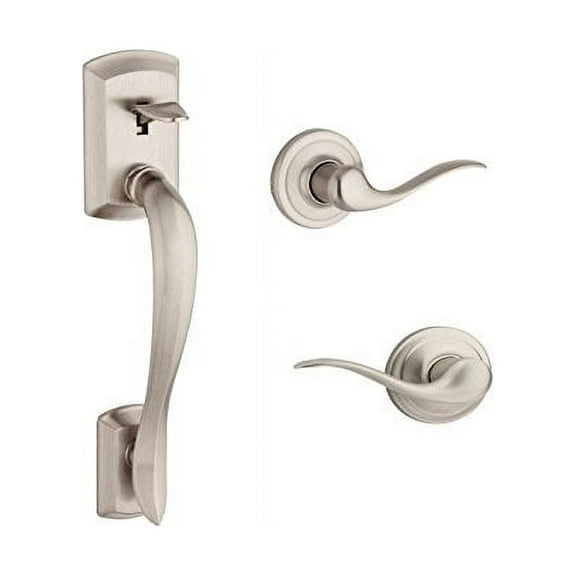 Kwikset Handle Only without Deadbolt with Tustin Door Handle, Satin Nickel