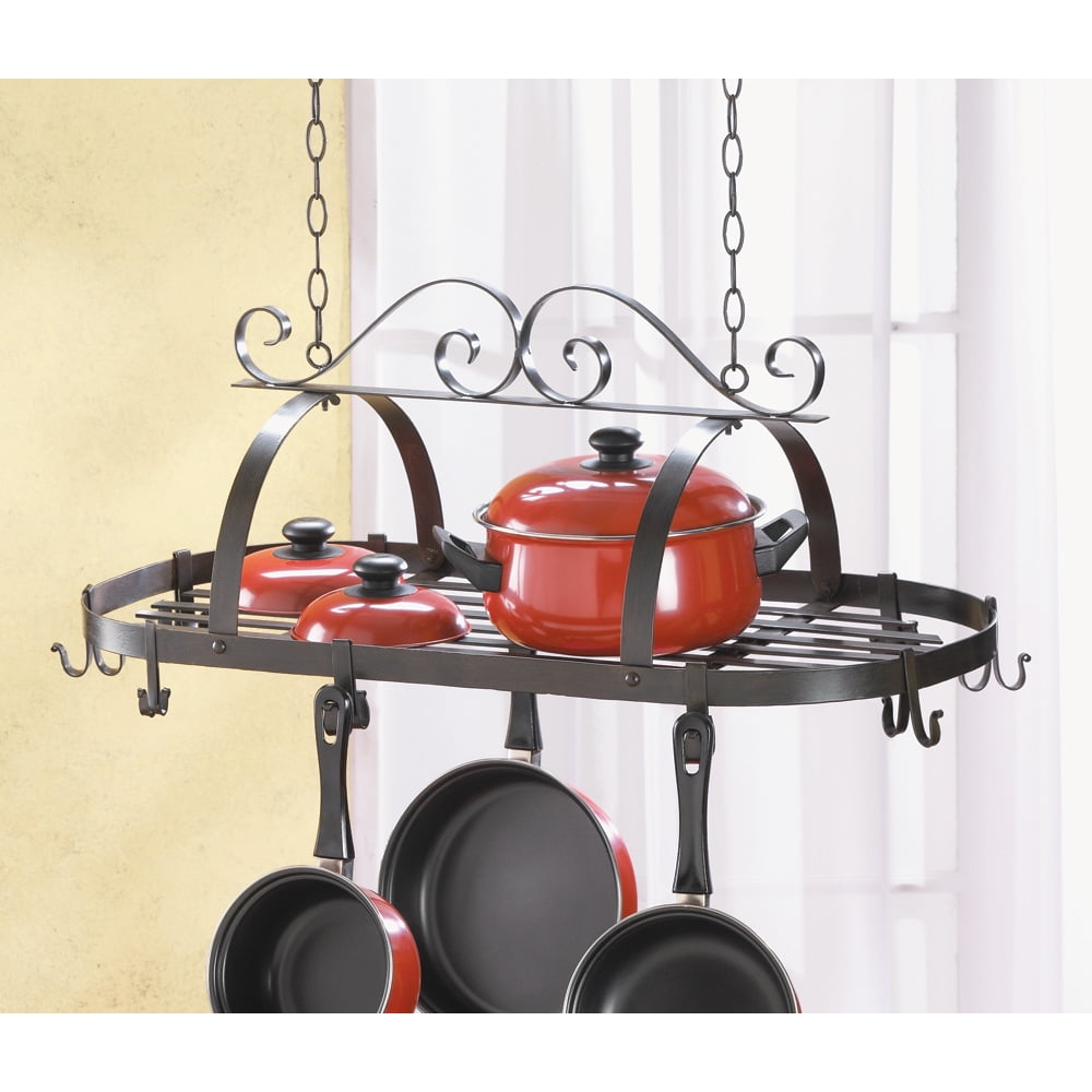 Hanging Pot And Pan Rack Antique Cast Iron Kitchen Holder