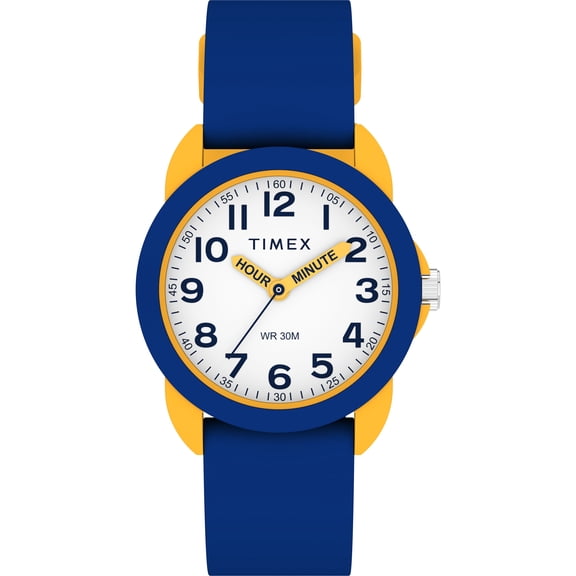 Timex Kids Analog 30mm Watch - Blue Strap White Dial Yellow Case