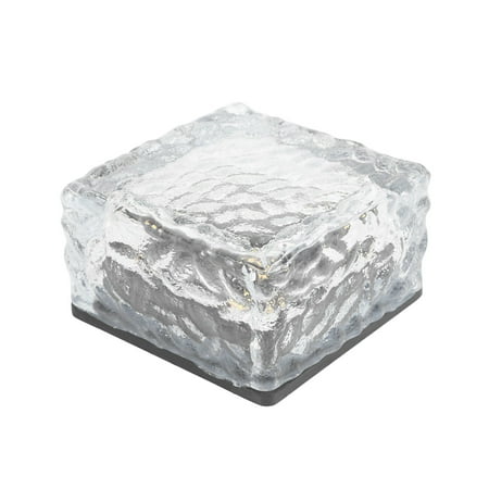 

Glass Brick Light(1 Unit ) 4 Led Waterproof Ice Square Rocks Solar Light For Outdoor Path Road Square Yard Warm White