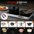 thumbnail image 5 of Induction Cooktop 2 Burners, 1800W Countertop Burners with Removable Cast Iron Griddle Pan Non-Stick, 8 Power Levels Control, 5 of 10