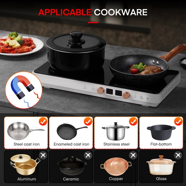 Fohere Induction Cooktop, 1800W Dual Burner photo 4