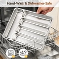 thumbnail image 6 of ARRITZ Stainless Steel Silverware Organizer, Drawer Utensil Tray with 5 Compartments, Dishwasher Safe for Spoons, Forks & Knives, 13.8" x 11.4" x 1.6", 6 of 8
