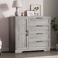 thumbnail image 2 of Bingirl Commode Moderne Multifonction en Bois à 4 Tiroirs avec Garde-Robe de Rangement et Tringle – Armoires de Rangement pour Vêtements pour Chambre, 2 of 6