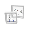 thumbnail image 2 of 10 piezas transparente PE 3D marcos de joyería caja de exhibición soporte monedas almacenamiento películas pulseras anillos collares Almacenamiento y organización del hogar Blanco 9x9x2cm, 2 of 6