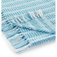 thumbnail image 3 of Ox Bay And Evette Rios Maui Blue Geometric Striped Adult Cotton Throw Blanket, 50" x 60", 3 of 10