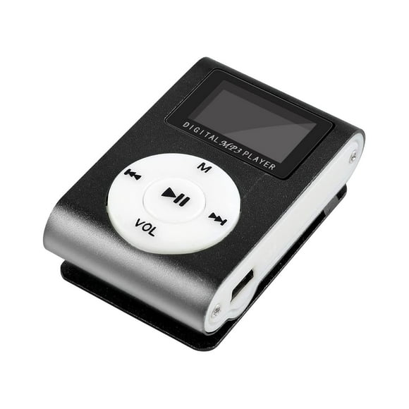 5 Pcs Portable Mp3 Player, Cagogo Portable Mp3 Player, Lecteur de Musique Sport à Pince avec Radio FM et Écran LCD, Lecteur Mp3 Rechargeable par USB pour la Course, le Gym, l'Entraînement et les Voyages, Métal Aluminium