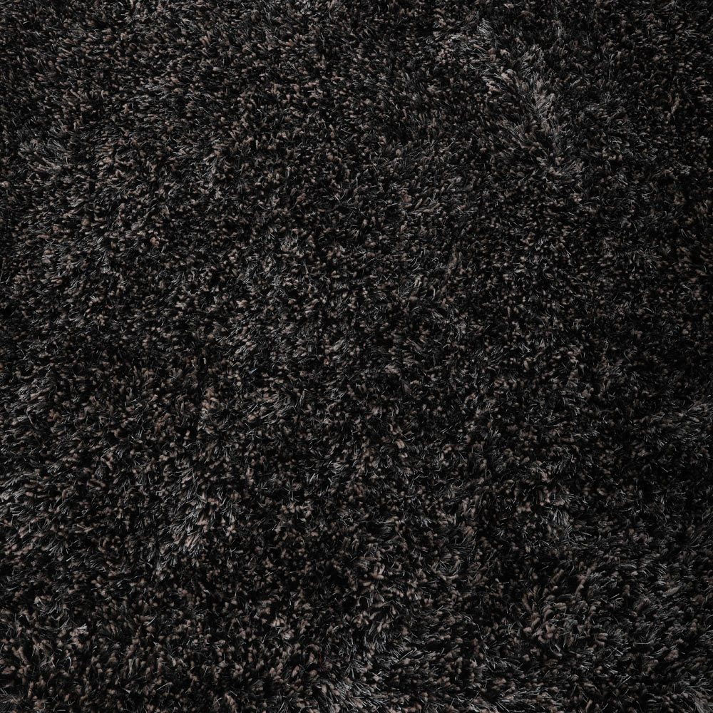 Rugsotic Carpets Hand Tufted Shag Polyester Eco-Friendly Area Rugs - 5'x8', Rectangle, Black Silver, Plain Solid Design, High Pile Handmade Anti Skid Rugs for Living Room, Bed Room K00111