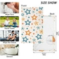 thumbnail image 3 of Dreamtimes Face Hand Towel Set Colourful Star Shape on Neutral Beige Background Cotton Washcloths, Quick-Dry Highly Absorbent Bath Towel- Pack of 2, 3 of 7