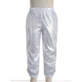 thumbnail image 3 of Sinleey Kids Girls Boys Glittery Metallic Harem Pants Hip Hop Latin Streets Casual Sweatpants Tighten Silver 140, 3 of 6